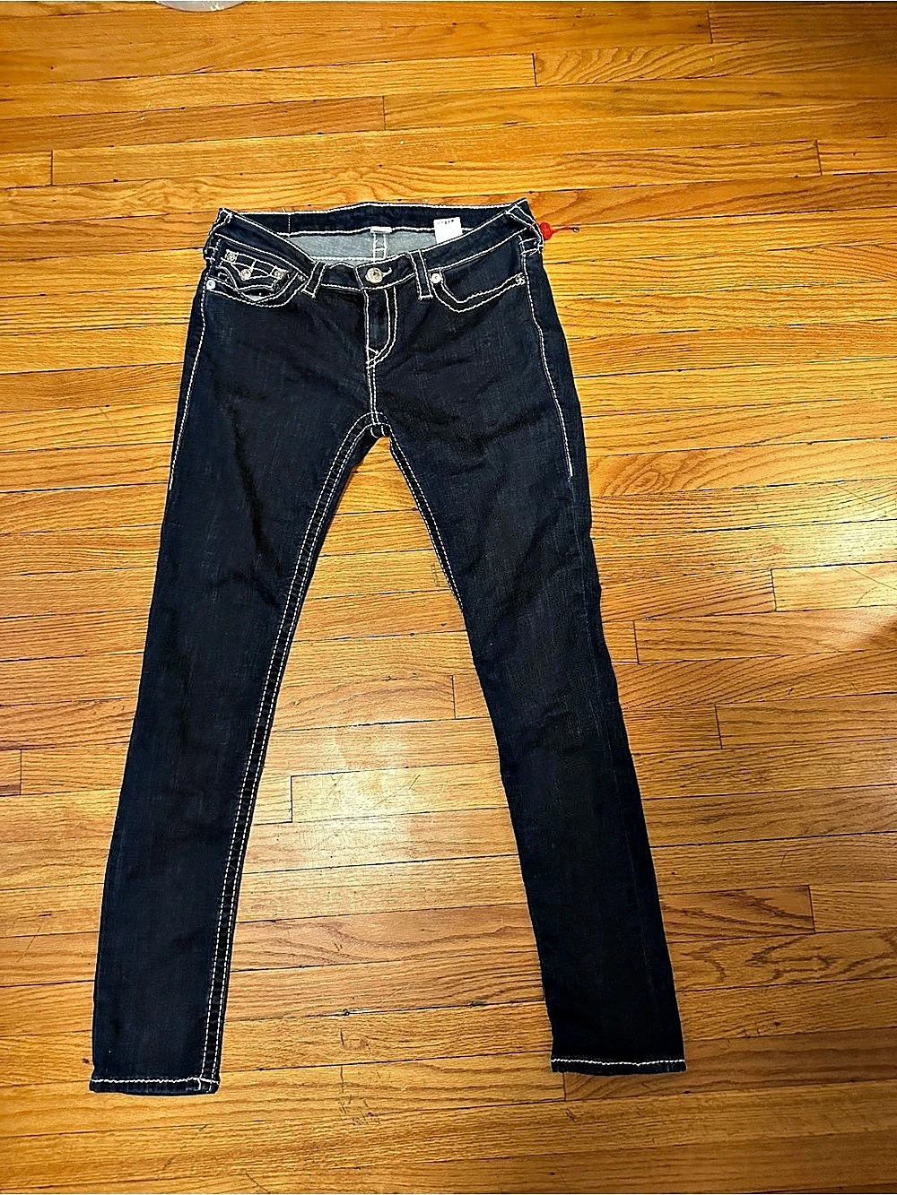 True Religion Rocco Super T Skinny Jeans Black Waist 31
